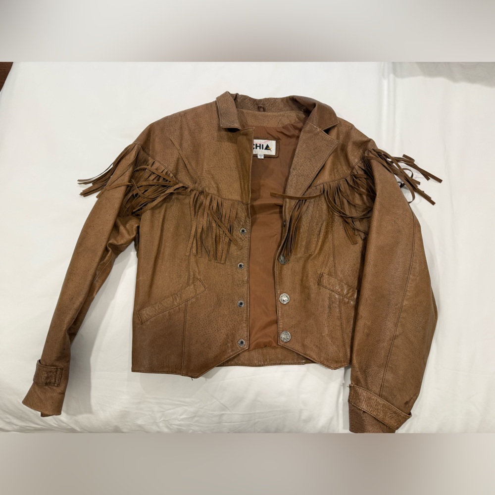Brown Fringe Leather Jacket